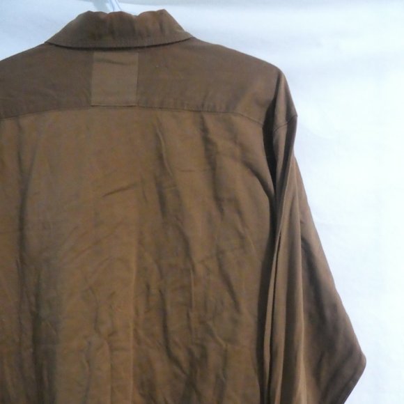 BILL BLASS MENS WEAR | medium | 100% Cotton | Brown Button Down Dress Shirt - Picture 12 of 16